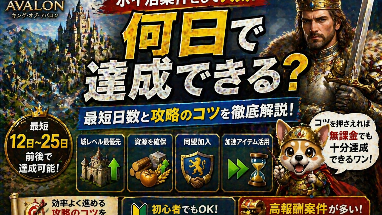 キング・オブ・アバロン何日で達成できる？
